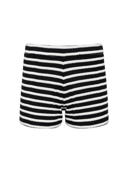 Textured Knit Short Black/Chalk Stripe | Sanctuary Clothing
