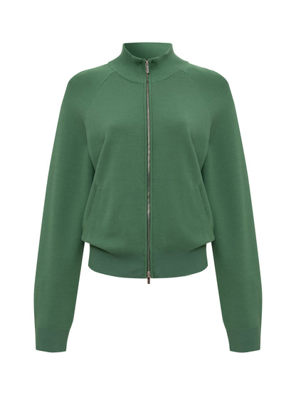 Places To Be Knit Track Jacket Green Juice/Chalk | Sanctuary Clothing