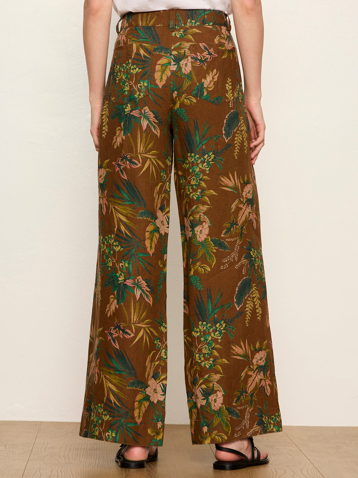The Linen Marine Wide Leg Pant Vintage Ivy | Sanctuary Clothing