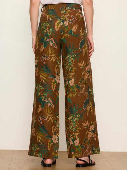 The Linen Marine Wide Leg Pant Vintage Ivy | Sanctuary Clothing