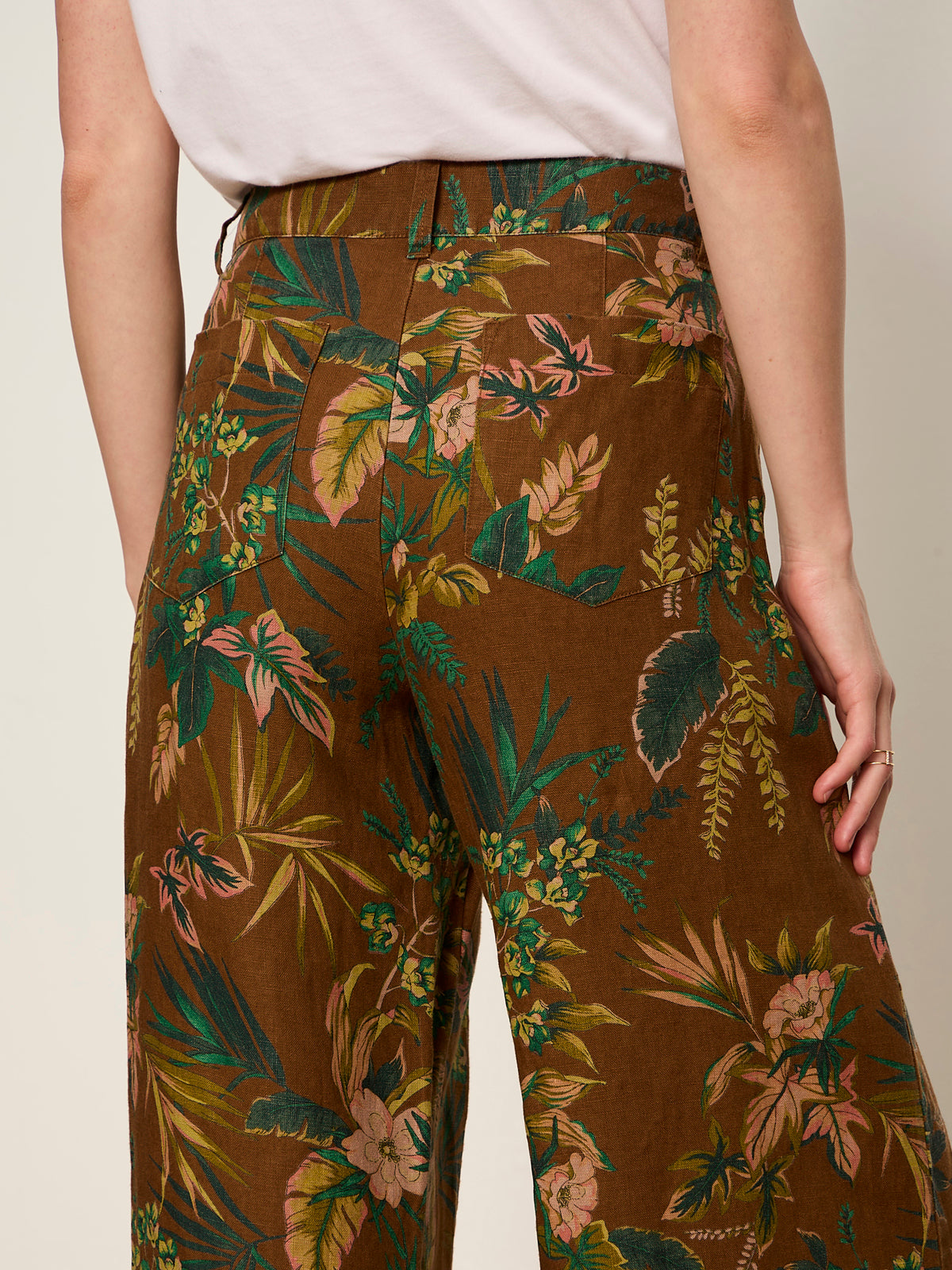 The Linen Marine Wide Leg Pant Vintage Ivy | Sanctuary Clothing