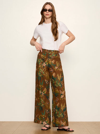 The Linen Marine Wide Leg Pant Vintage Ivy | Sanctuary Clothing