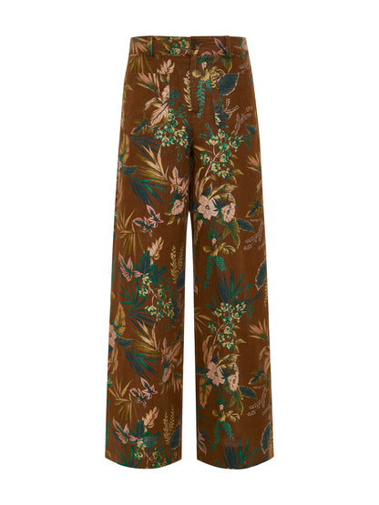 The Linen Marine Wide Leg Pant Vintage Ivy | Sanctuary Clothing