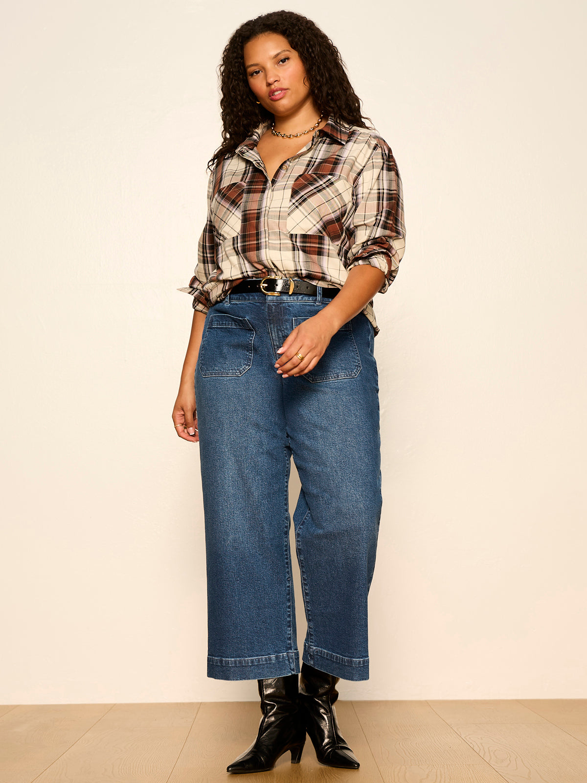 The City Plaid Shirt Haze Plaid Extended Sizing | Sanctuary Clothing