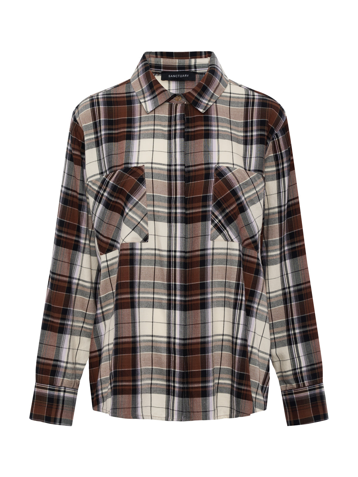 The City Plaid Shirt Haze Plaid Extended Sizing | Sanctuary Clothing