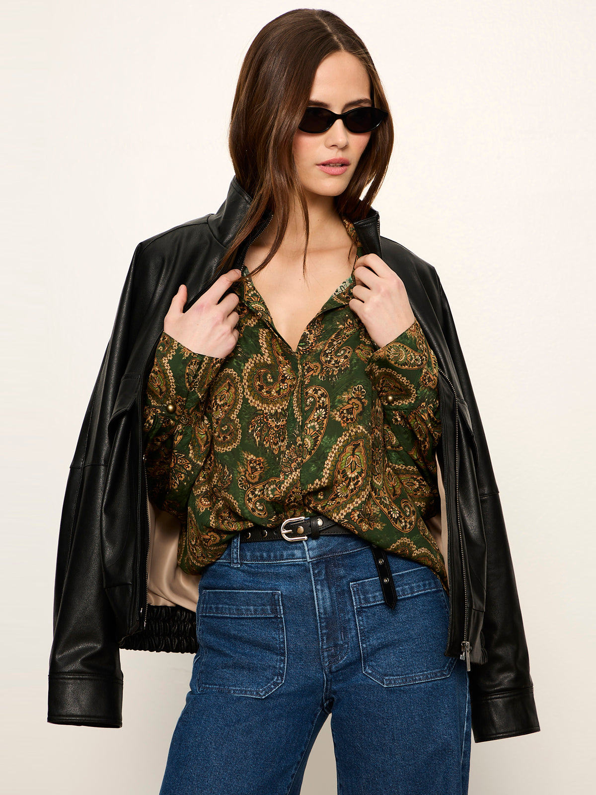 Uma High Neck Silk Shirt Decoratif | Sanctuary Clothing