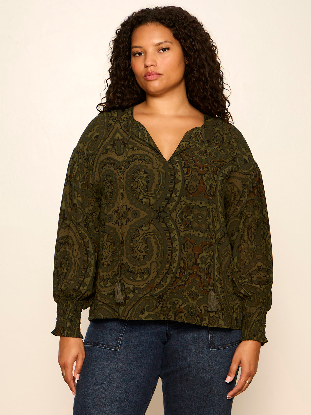 THE MOMENT VOLUME BLOUSE MIDNIGHT MOSS | Sanctuary Clothing