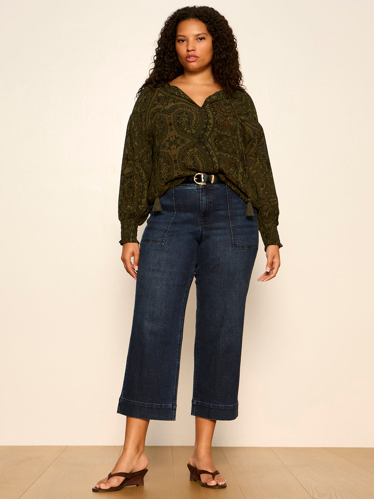 THE MOMENT VOLUME BLOUSE MIDNIGHT MOSS | Sanctuary Clothing