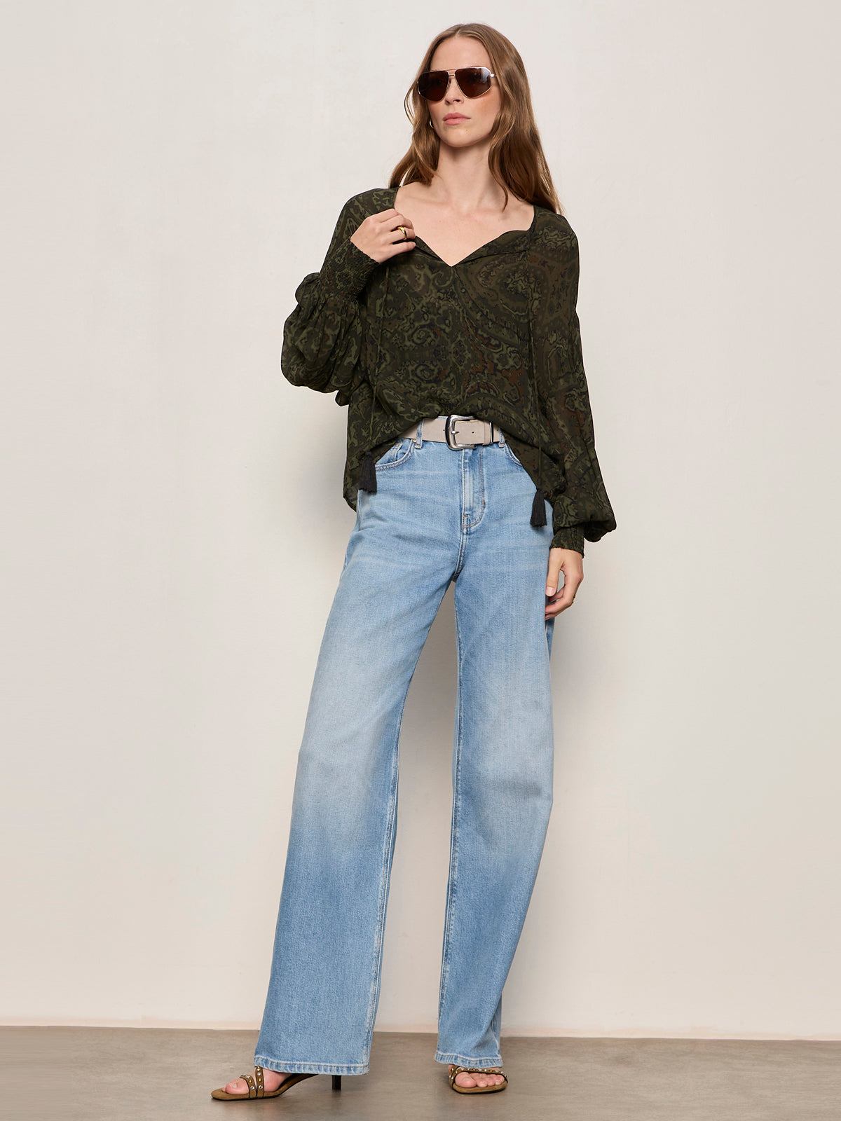 THE MOMENT VOLUME BLOUSE MIDNIGHT MOSS | Sanctuary Clothing