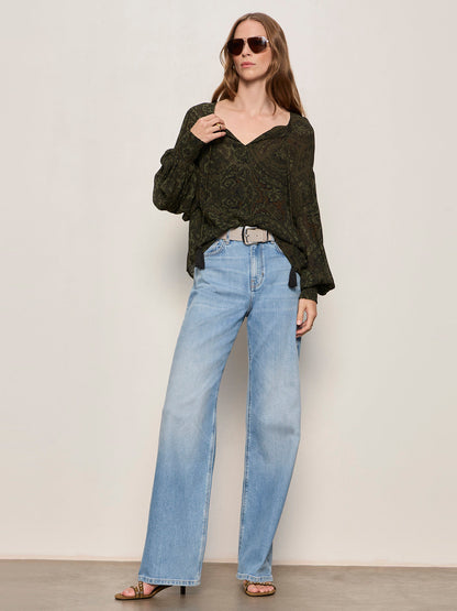 THE MOMENT VOLUME BLOUSE MIDNIGHT MOSS | Sanctuary Clothing