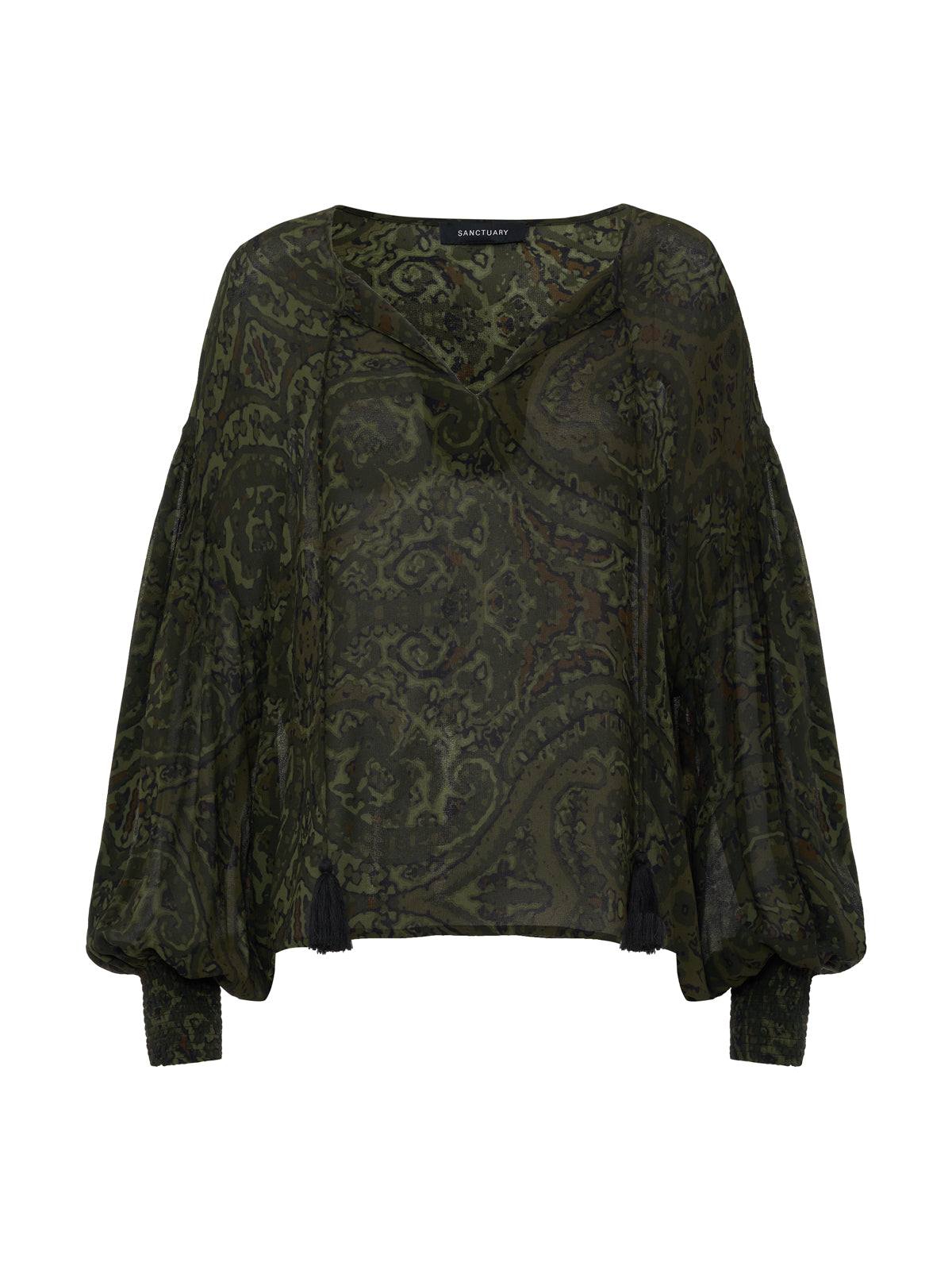 THE MOMENT VOLUME BLOUSE MIDNIGHT MOSS | Sanctuary Clothing