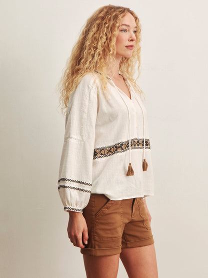 RETREAT EMBROIDERED BLOUSE CHALK | Sanctuary Clothing