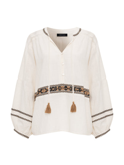 RETREAT EMBROIDERED BLOUSE CHALK | Sanctuary Clothing