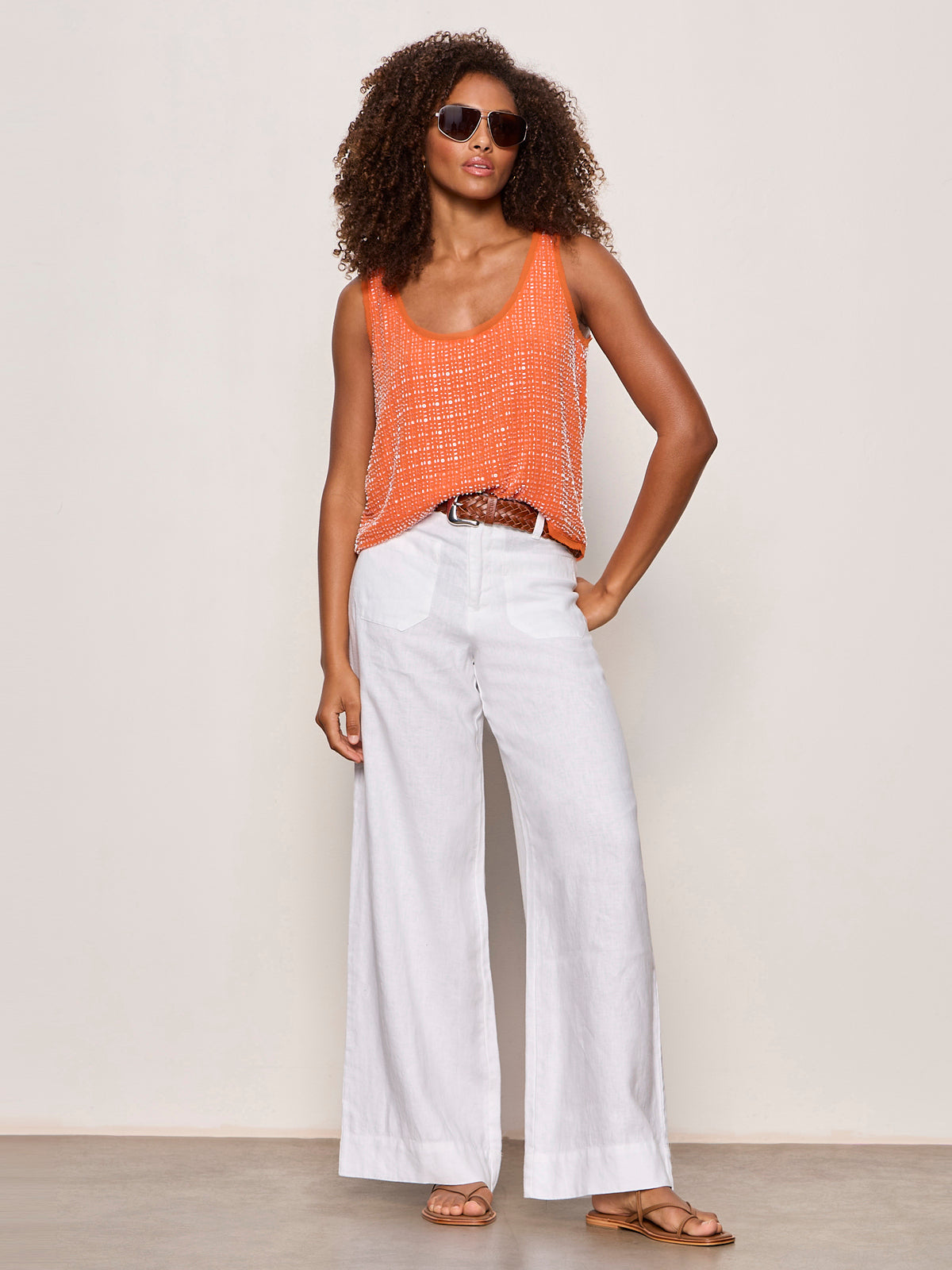 THE BECOMING BEAD SHELL HIBISCUS ORANGE | Sanctuary Clothing