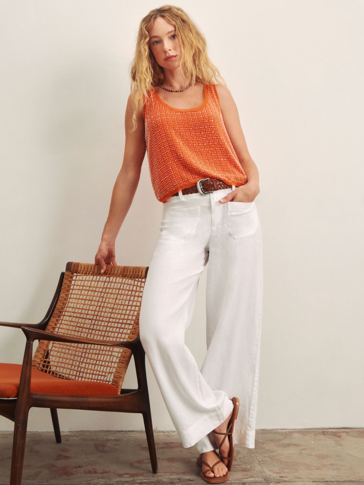 THE BECOMING BEAD SHELL HIBISCUS ORANGE | Sanctuary Clothing