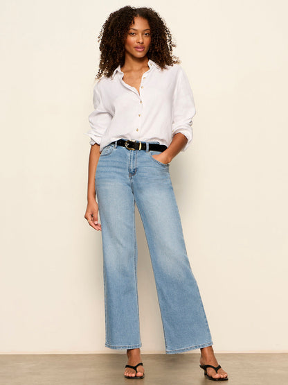 MORE LOVE LINEN TIE TOP WHITE | Sanctuary Clothing