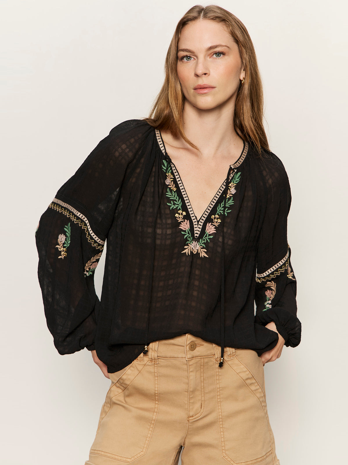 RAYE EMBROIDERED BLOUSE BLACK | Sanctuary Clothing