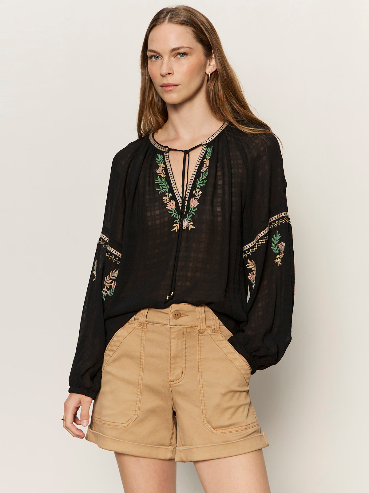 RAYE EMBROIDERED BLOUSE BLACK | Sanctuary Clothing
