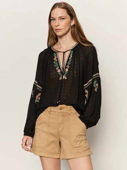 RAYE EMBROIDERED BLOUSE BLACK | Sanctuary Clothing