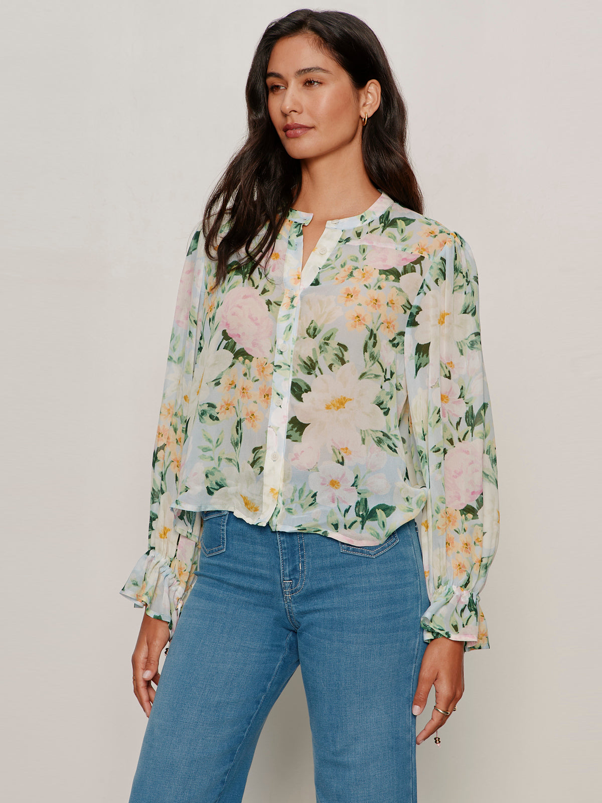FEMME MUSE BUTTON BLOUSE SPRING FLORAL | Sanctuary Clothing
