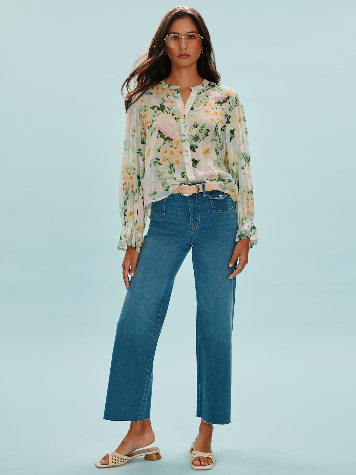 FEMME MUSE BUTTON BLOUSE SPRING FLORAL | Sanctuary Clothing