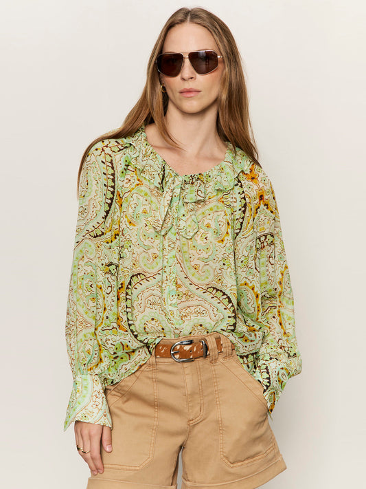 SHEER ELEGANCE VOLUME BLOUSE VERDE BOHEME | Sanctuary Clothing