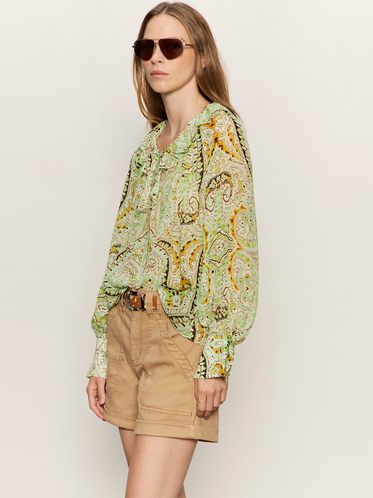 SHEER ELEGANCE VOLUME BLOUSE VERDE BOHEME | Sanctuary Clothing