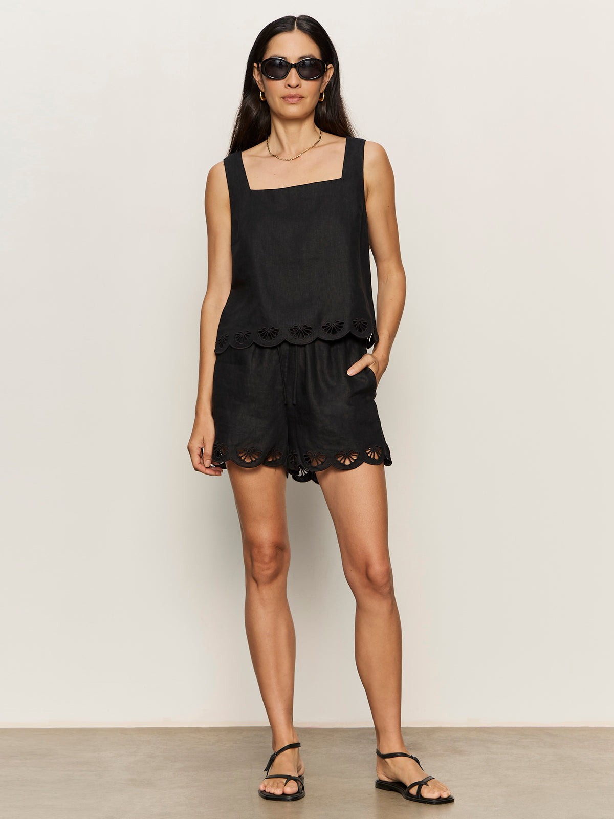 ALMOST THERE LINEN SHORTS BLACK | Sanctuary Clothing