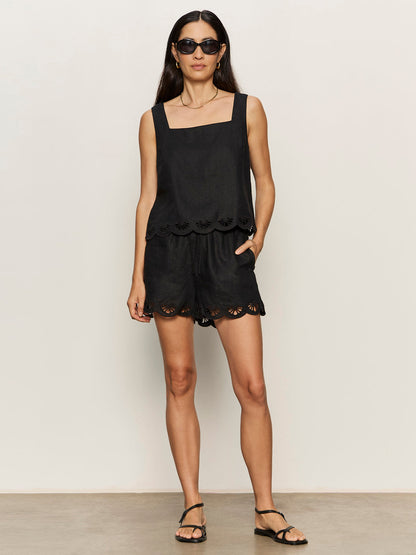 ALMOST THERE LINEN SHORTS BLACK | Sanctuary Clothing