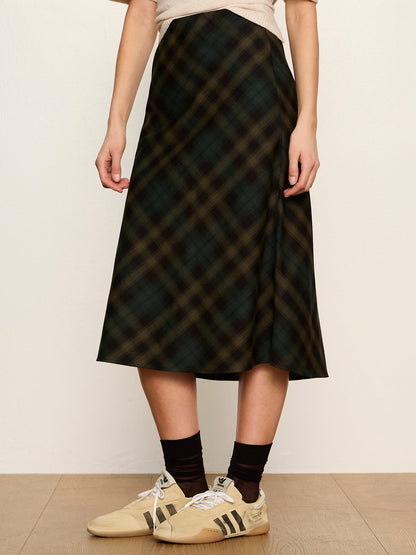 Favorite Plaid Slip Skirt Forest Plaid | Sanctuary Clothing
