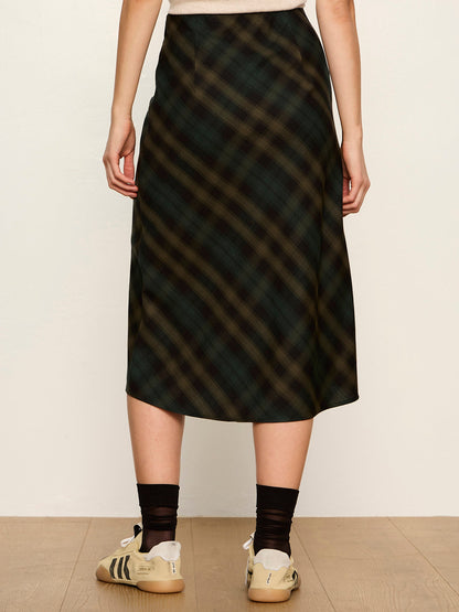 Favorite Plaid Slip Skirt Forest Plaid | Sanctuary Clothing