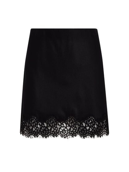 EVERYDAY SATIN LACE MINI SKIRT BLACK | Sanctuary Clothing