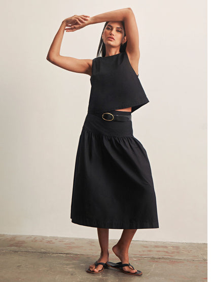 MATTER OF TIME POPLIN SKIRT BLACK | Sanctuary Clothing