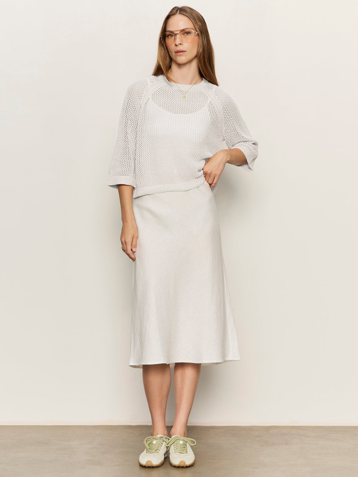 EVERYDAY LINEN SLIP SKIRT WHITE | Sanctuary Clothing