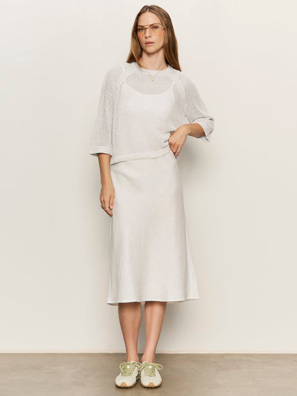 EVERYDAY LINEN SLIP SKIRT WHITE | Sanctuary Clothing