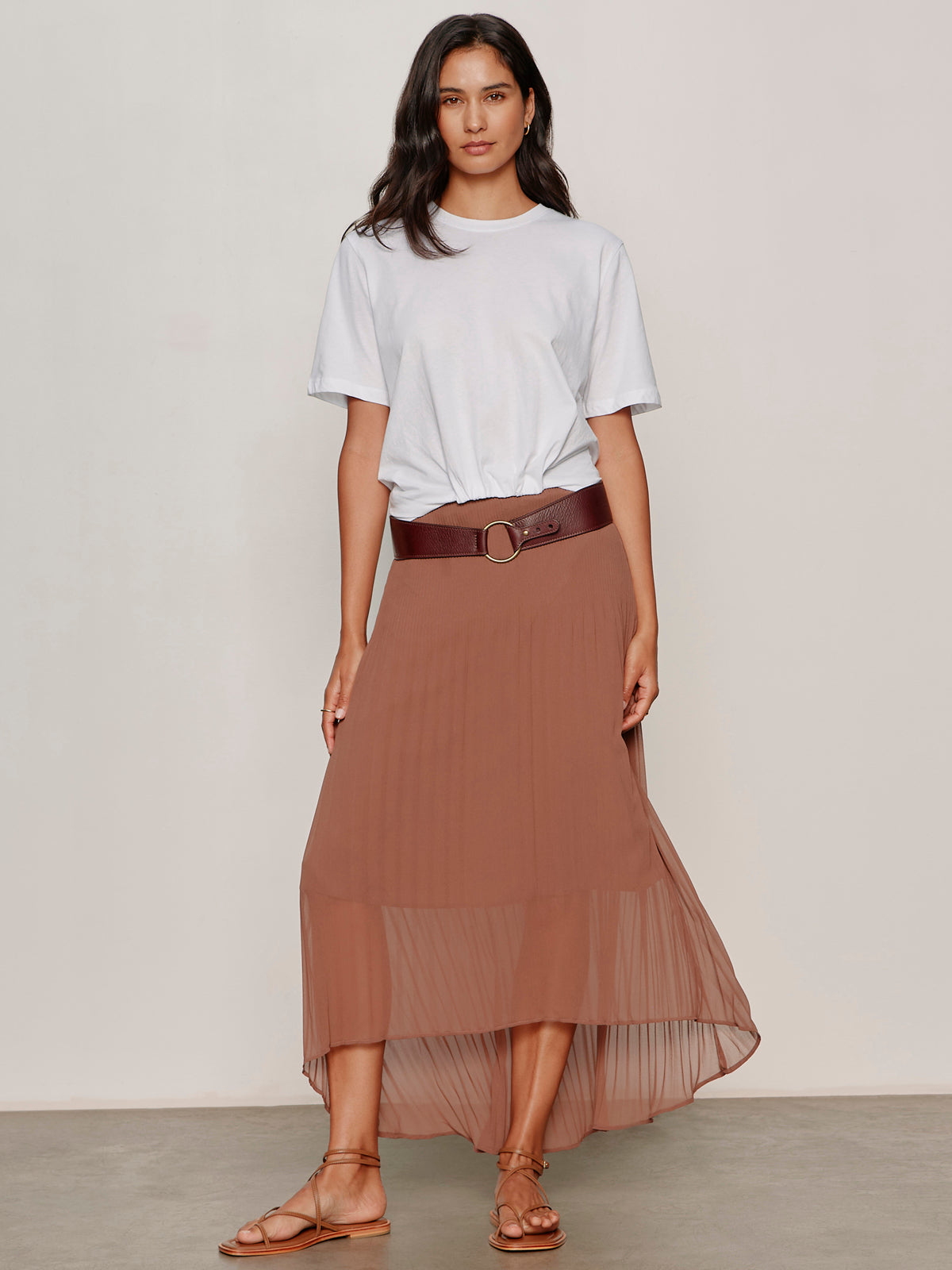 MEANT TO BE PLEATED MIDI SKIRT MUD BATH | Sanctuary Clothing