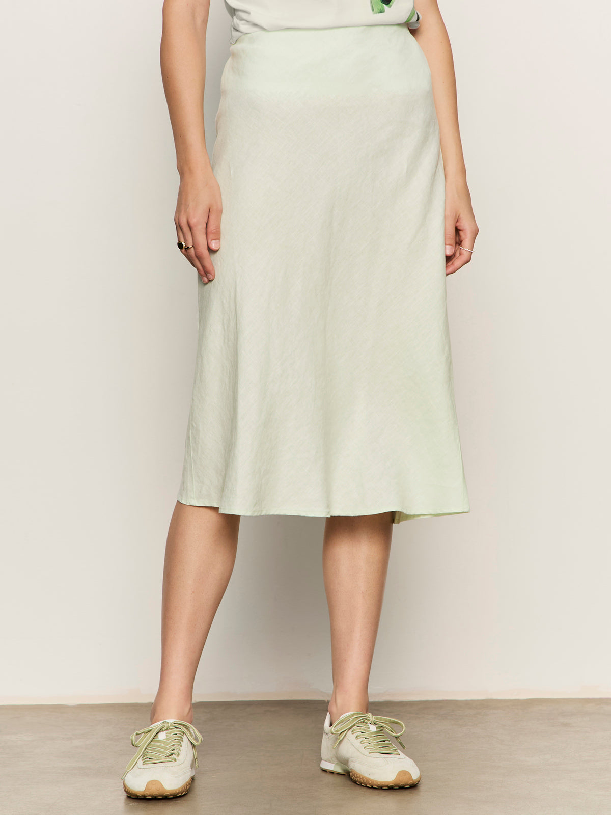 EVERYDAY LINEN SLIP SKIRT GREEN MIST | Sanctuary Clothing
