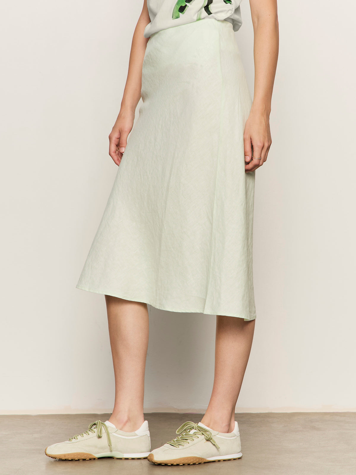 EVERYDAY LINEN SLIP SKIRT GREEN MIST | Sanctuary Clothing