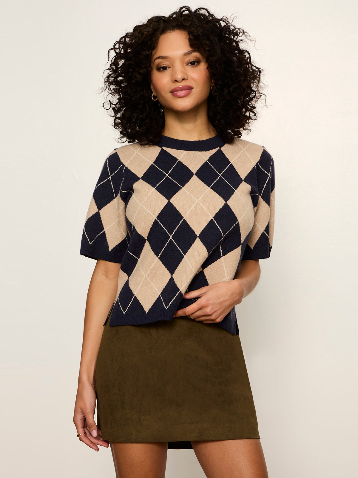 Perfect Sweater Tee Loma Argyle | Sanctuary Clothing