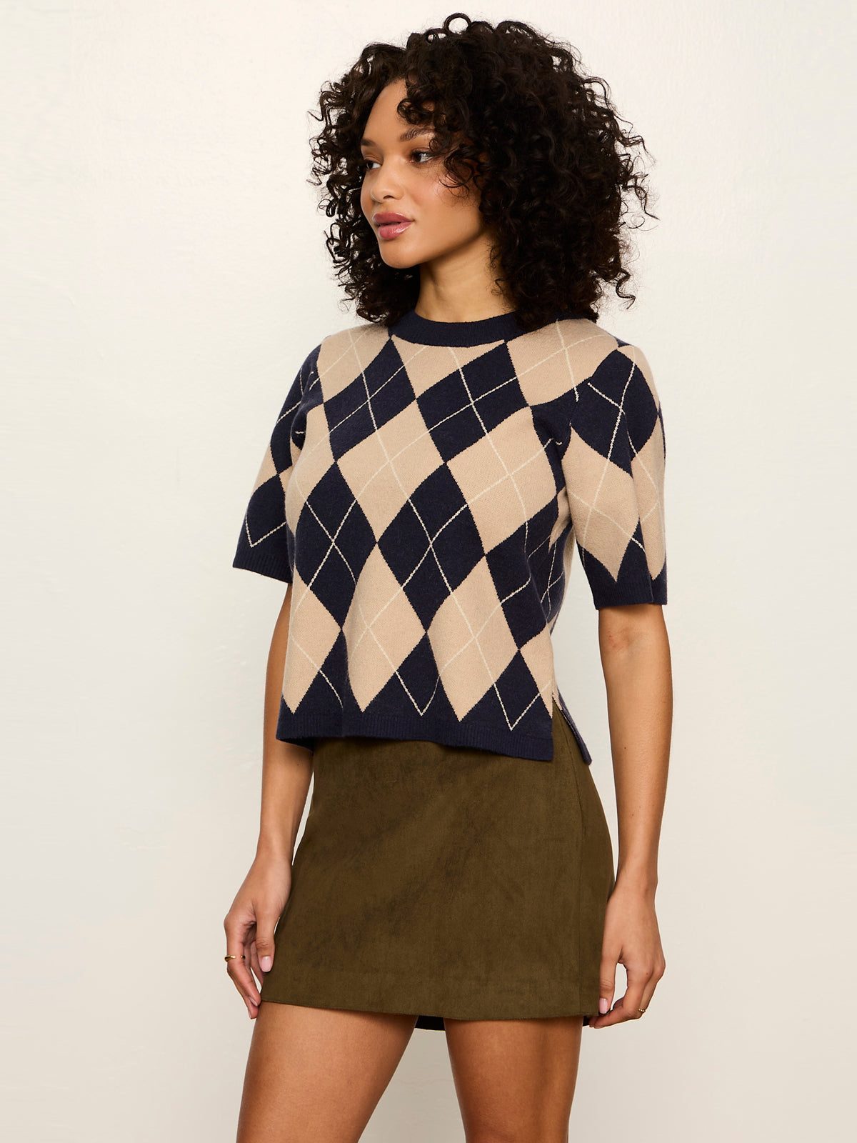 Perfect Sweater Tee Loma Argyle | Sanctuary Clothing