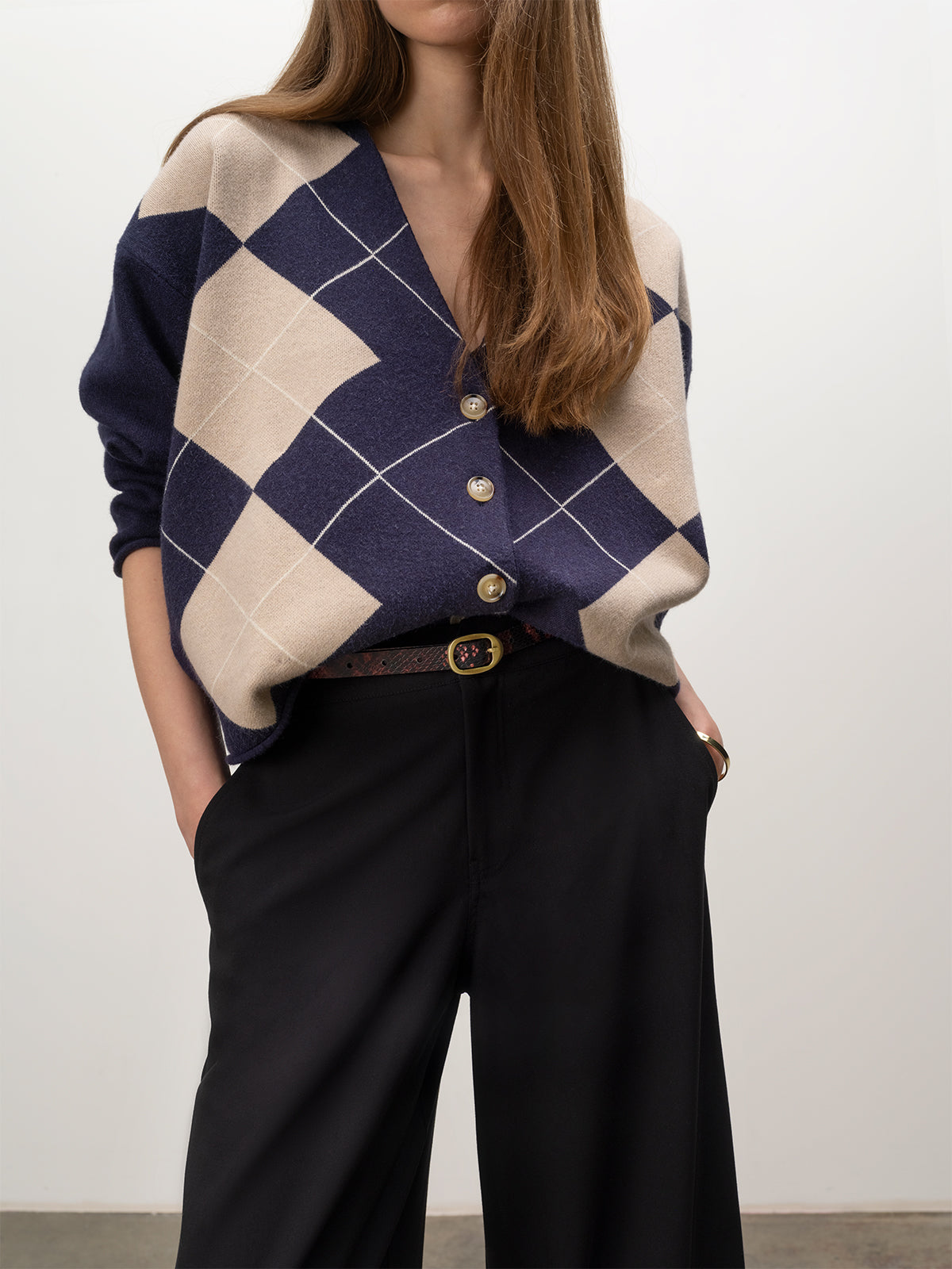 Arden Cardigan Loma Argyle | Sanctuary Clothing