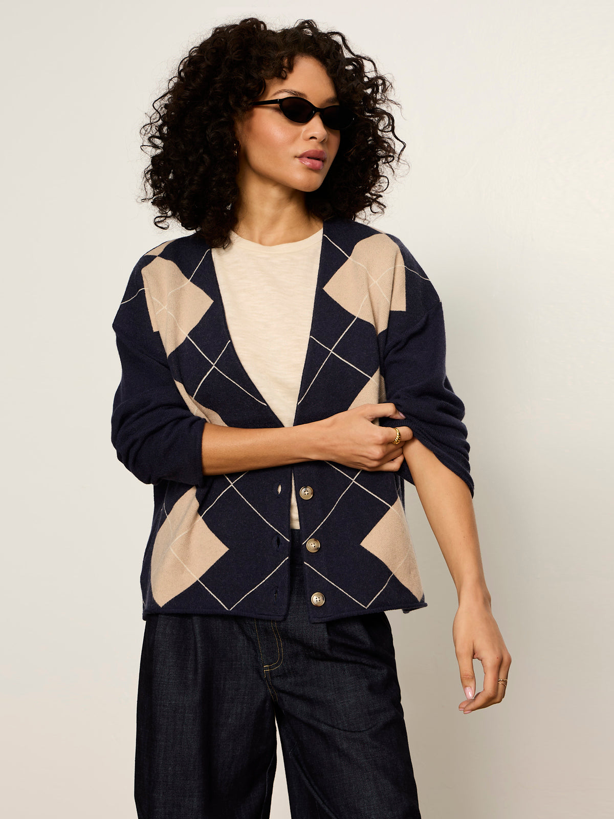 Arden Cardigan Loma Argyle | Sanctuary Clothing