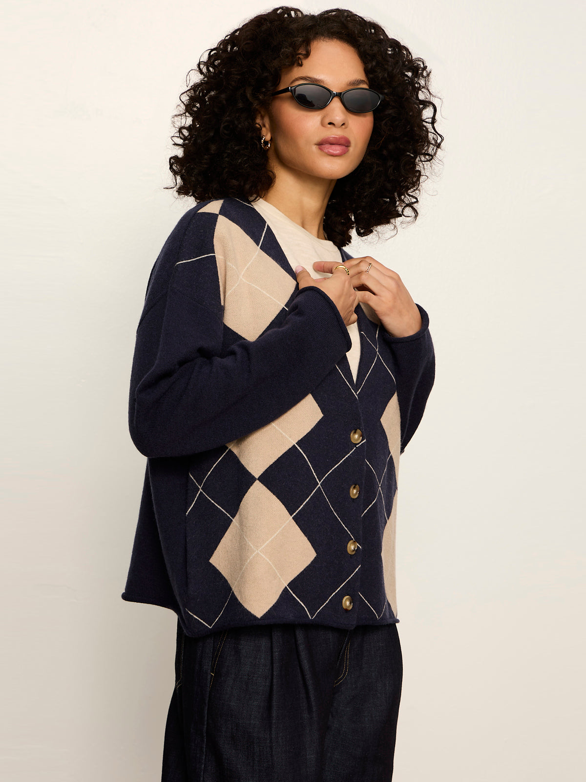 Arden Cardigan Loma Argyle | Sanctuary Clothing