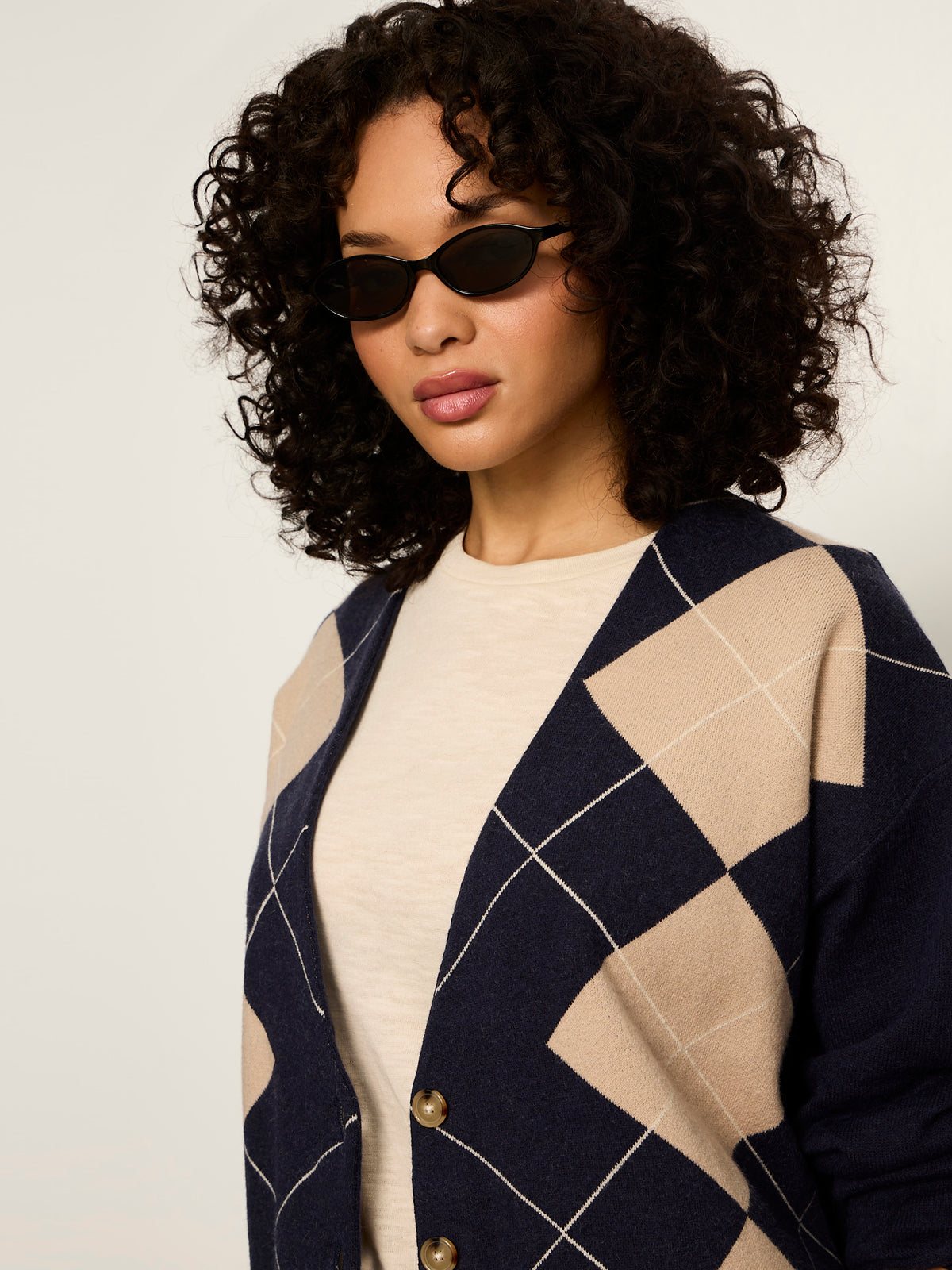 Arden Cardigan Loma Argyle | Sanctuary Clothing