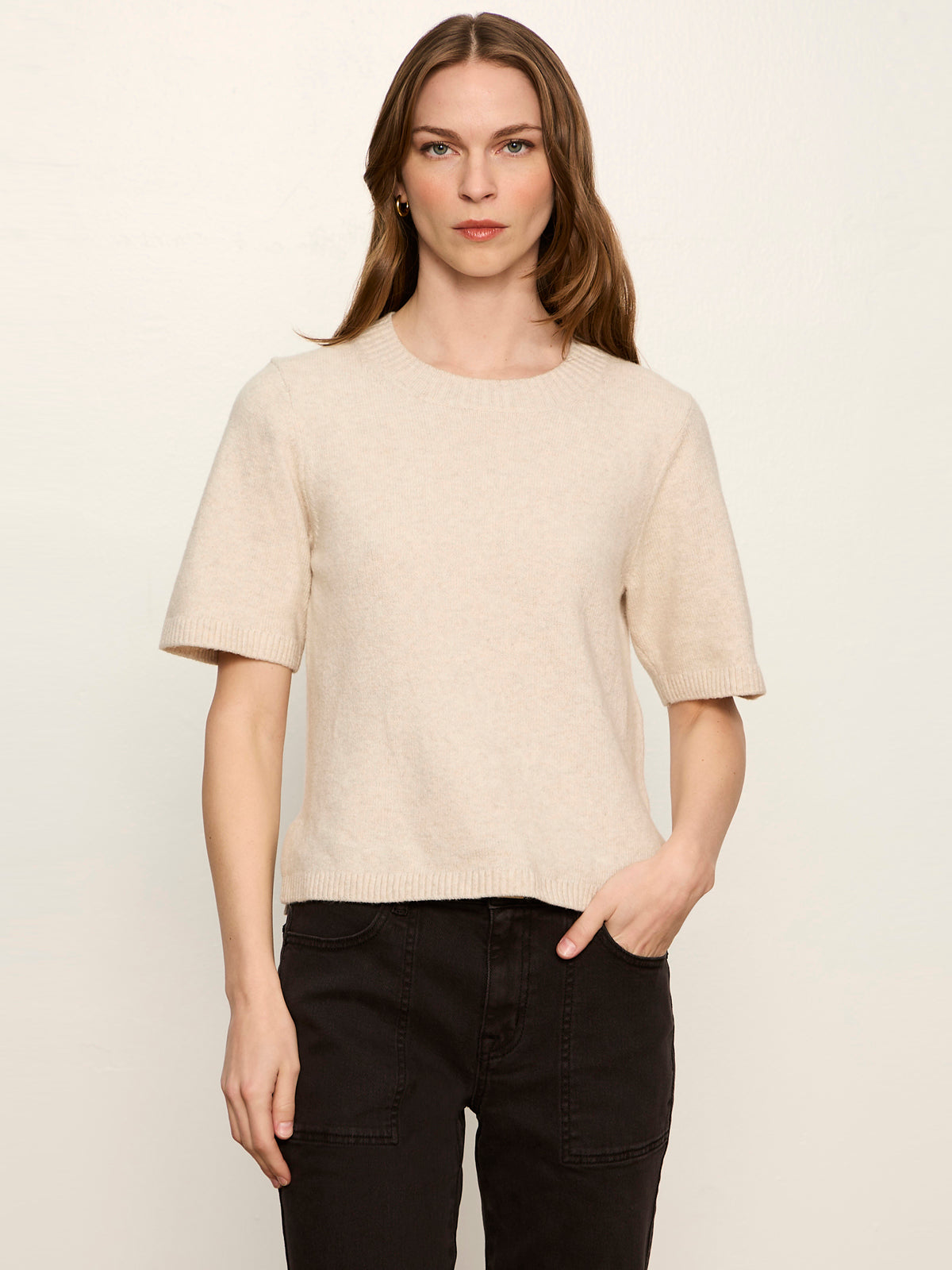 Perfect Sweater Tee Heather Dark Bone | Sanctuary Clothing