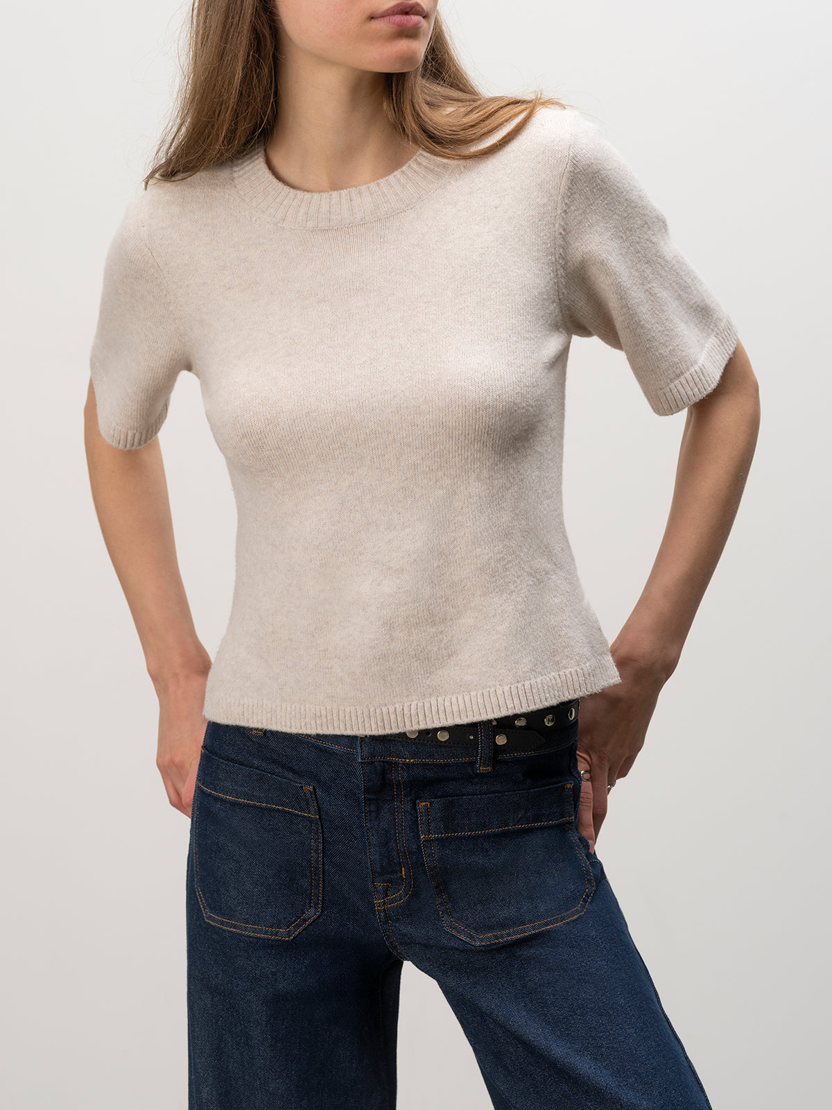 Perfect Sweater Tee Heather Dark Bone | Sanctuary Clothing