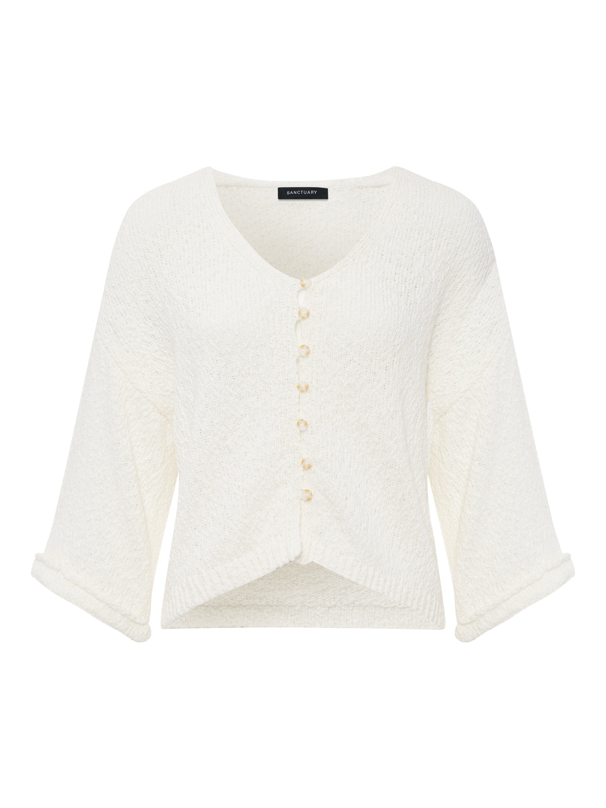 I'M YOURS BUTTON FRONT SWEATER CHALK | Sanctuary Clothing