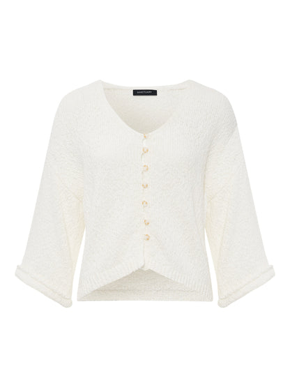 I'M YOURS BUTTON FRONT SWEATER CHALK | Sanctuary Clothing