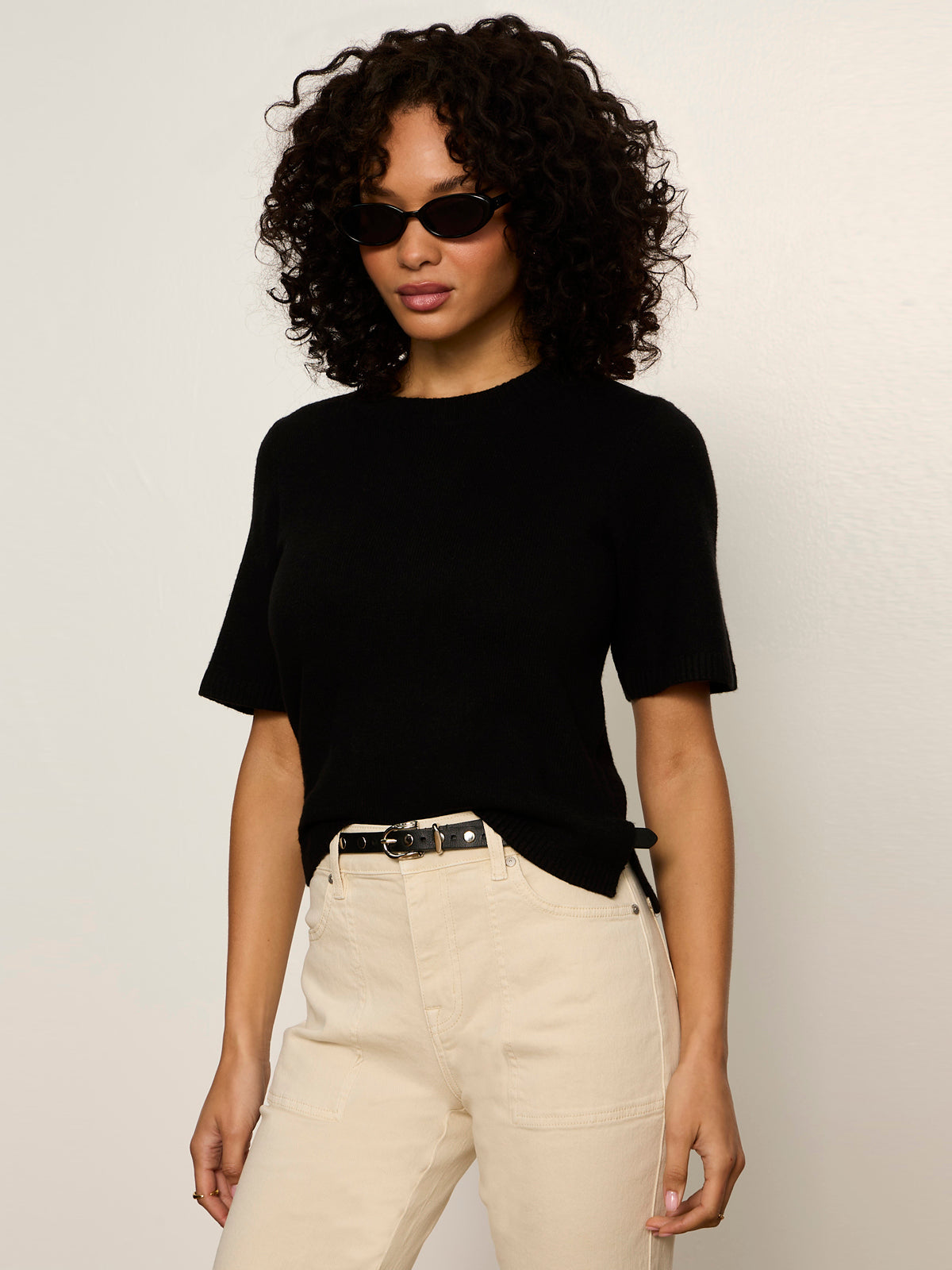 Perfect Sweater Tee Black | Sanctuary Clothing