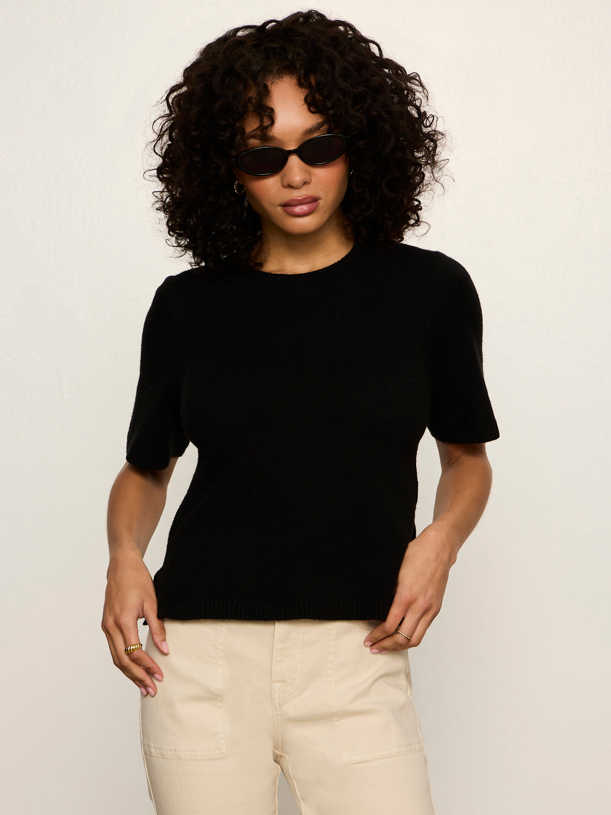 Perfect Sweater Tee Black | Sanctuary Clothing